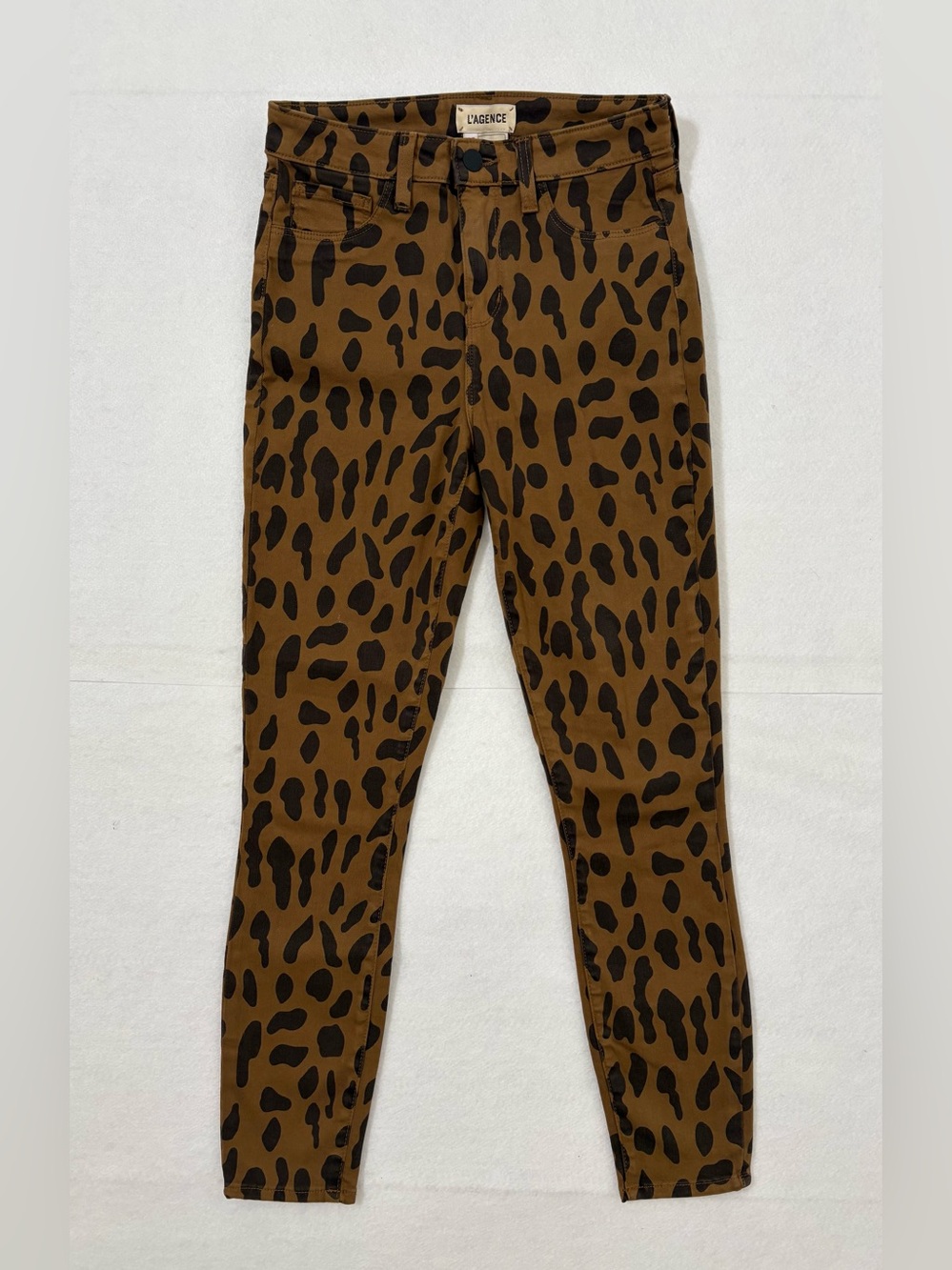 L'AGENCE Brown and Black Leopard Print Skinny Jeans - Picture 2 of 5